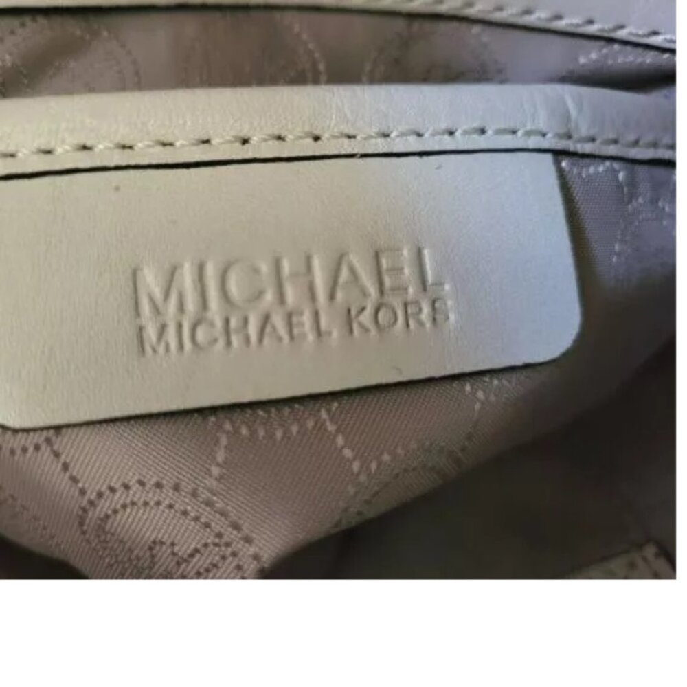 MICHAEL KORS GLADSTONE VANILLA LEATHER LG SATCHEL BAG NWT! - Picture 8 of 12